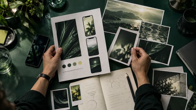 Creative strategist reviewing a mobile campaign brief